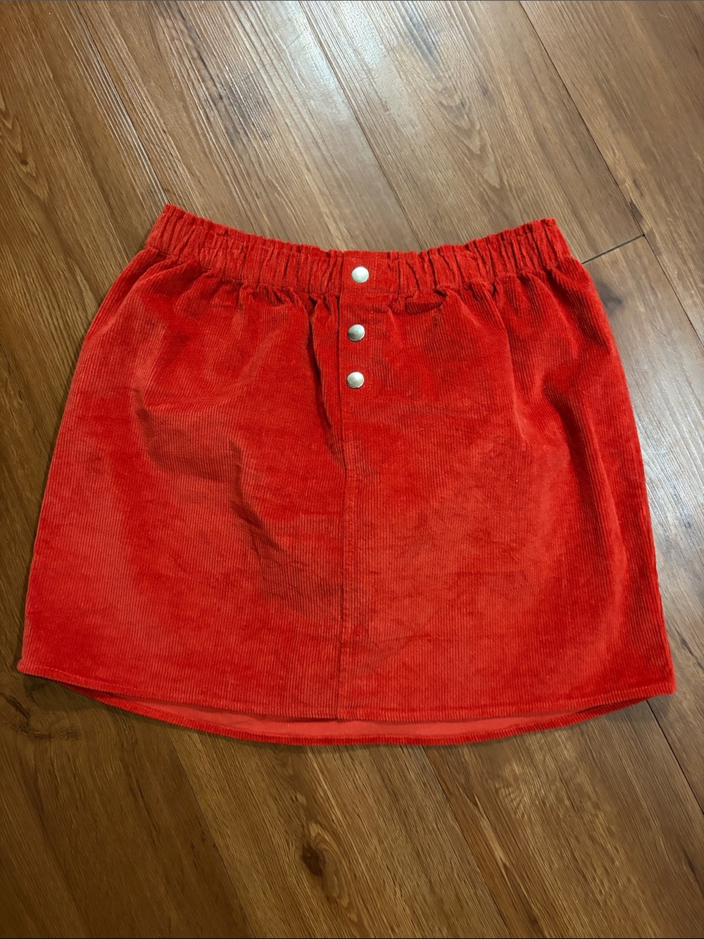 Burnt Orange Corduroy Mini Skirt - Women